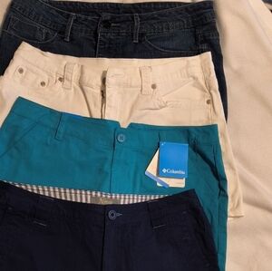 Lot Of 4 Women Shorts Natural Reflections, Columbia,Faded Glory